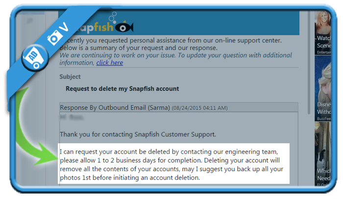 delete snapfish account 2