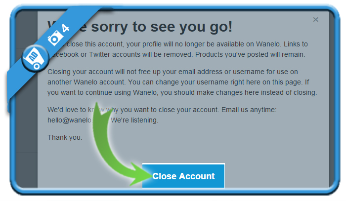 delete wanelo account 4