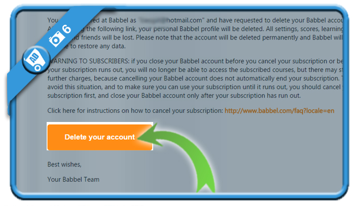 delete babbel account 6