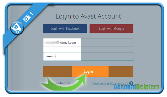delete avast account 1