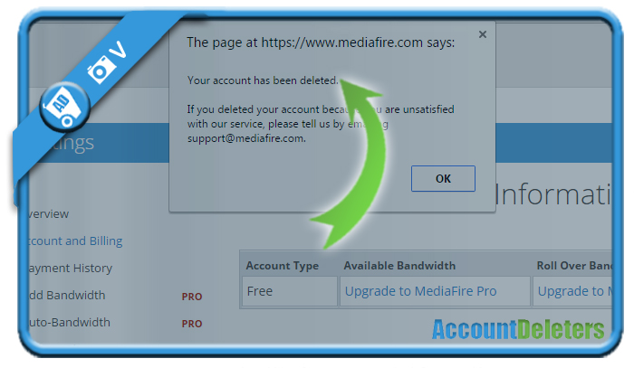 delete mediafire account 6