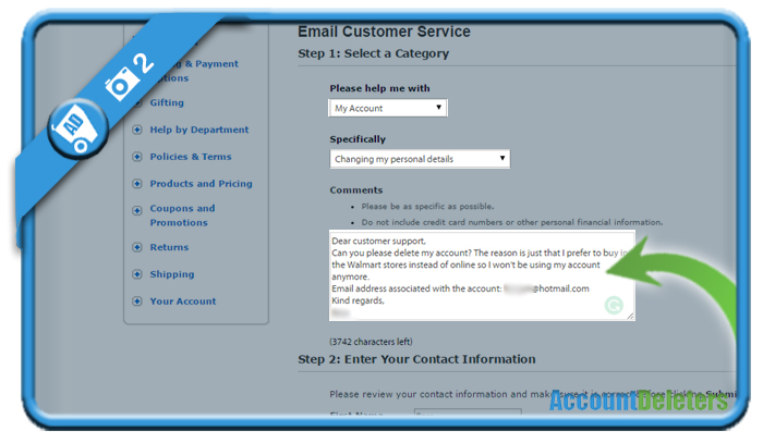 how to change my email address on walmart account