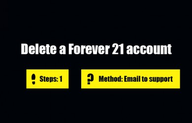 Delete forever 21 account