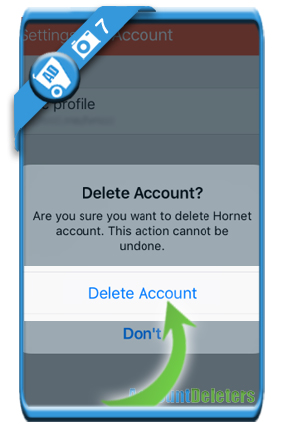 delete hornet account 7