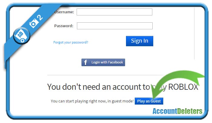 How To Login And Play As Guest On Roblox Accountdeleters - the login roblox