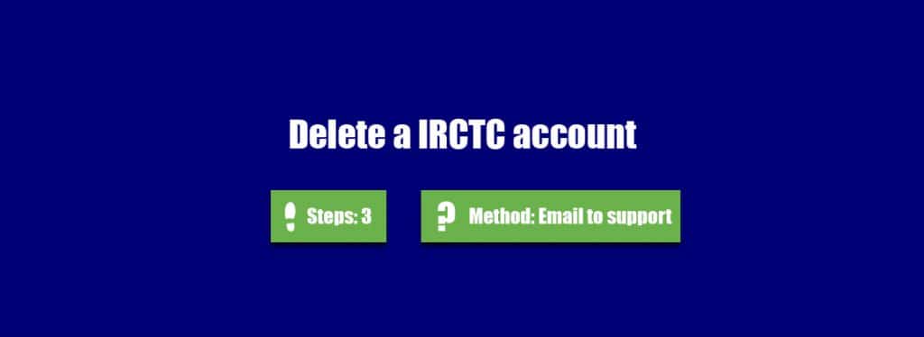 delete irctc account