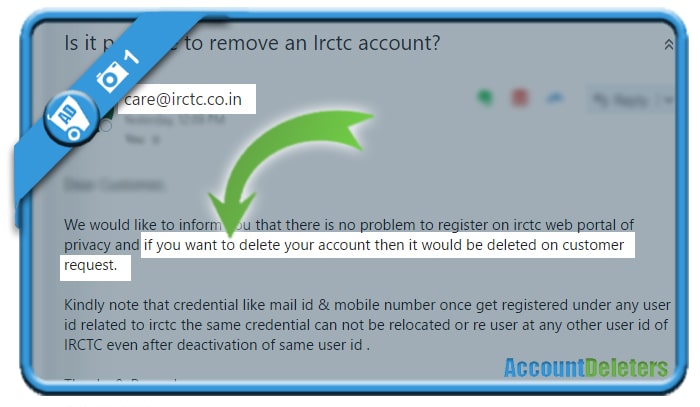 delete irctc account 1